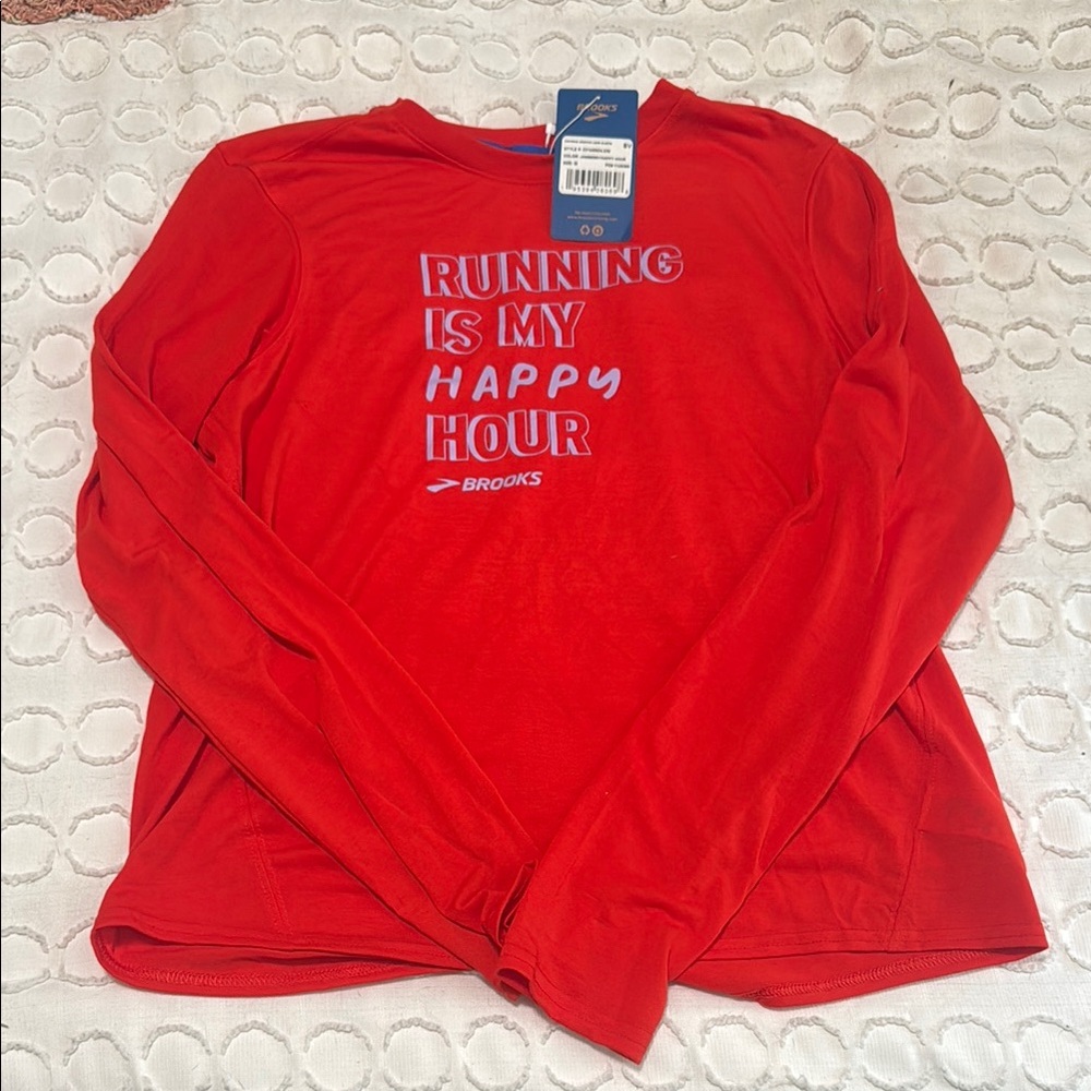 Brooks Vibrant Red Long Sleeve Shirt
